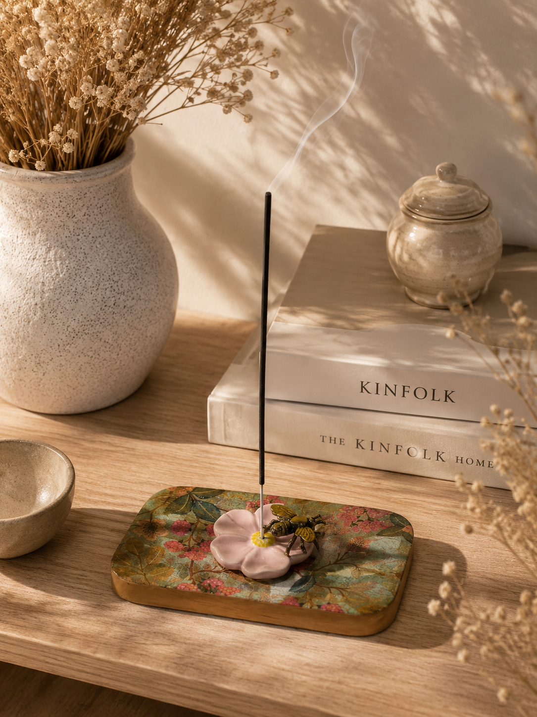 Berry Blossom Collection – Handcrafted Wooden Incense Holder