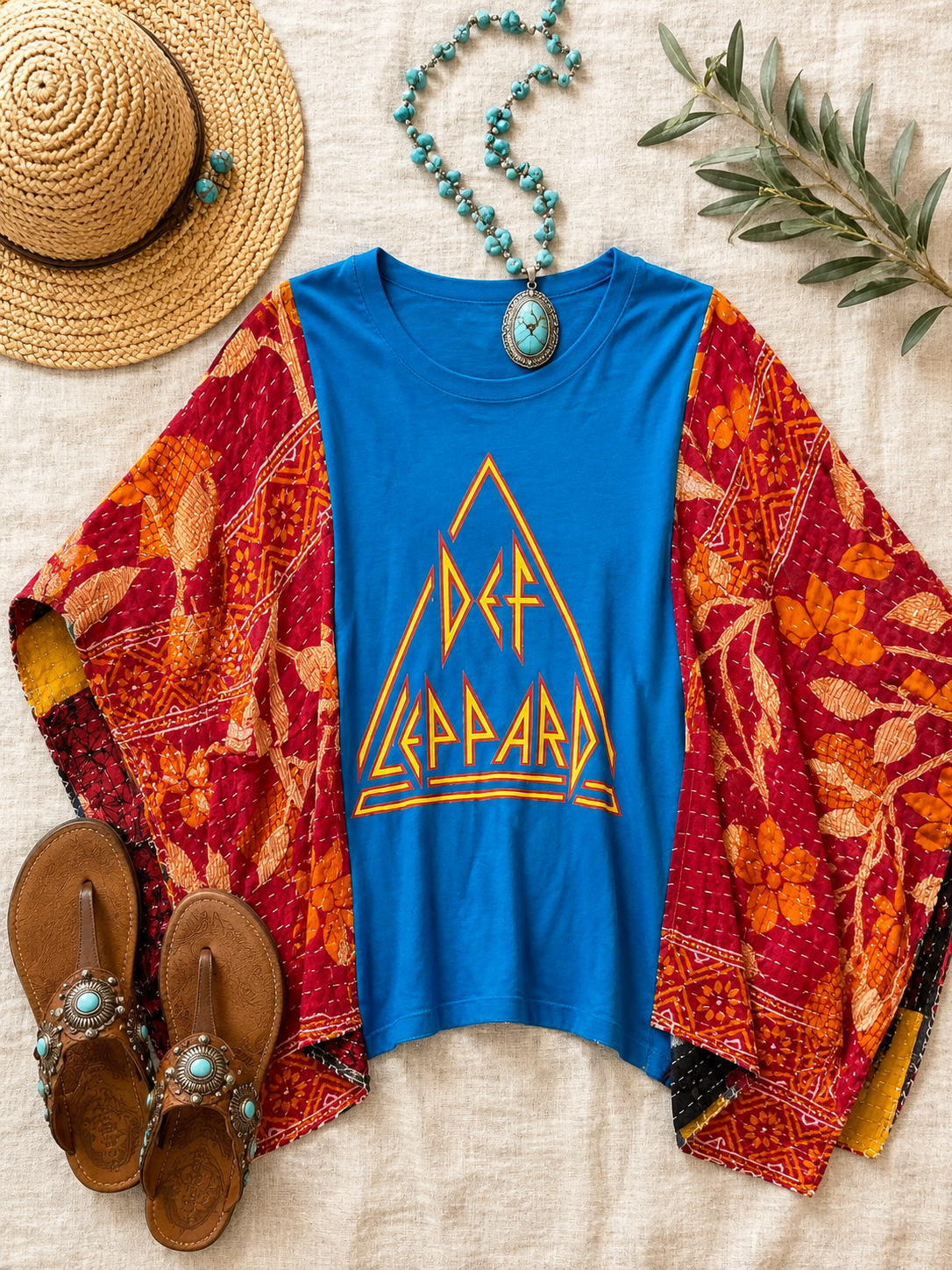 Def Leppard Handmade Boho Poncho Top