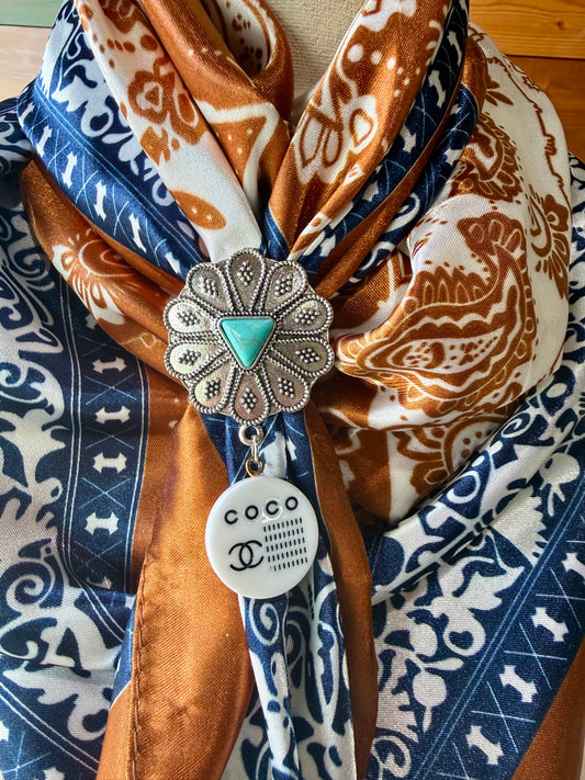 Wild Rag, Scarf, Bandanna Slide - White Chanel