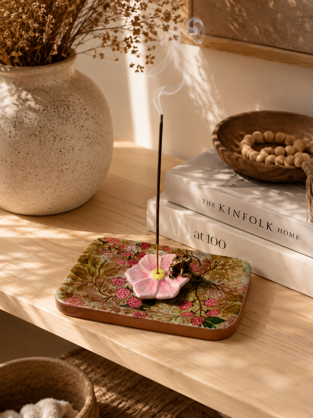 Berry Blossom Collection – Handcrafted Wooden Incense Holder