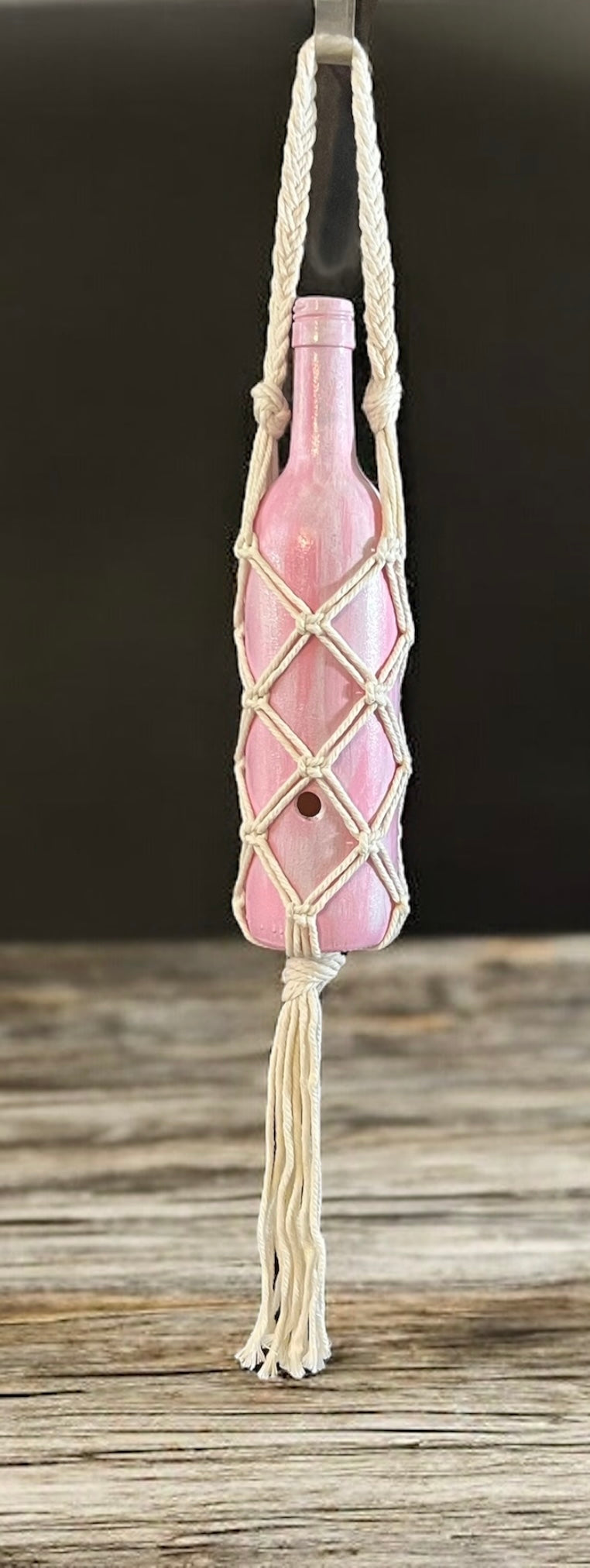 Hanging Wine Bottle Incense Burner - Pink, White