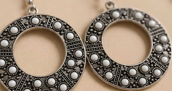 Festival Medallion Hoop Earrings