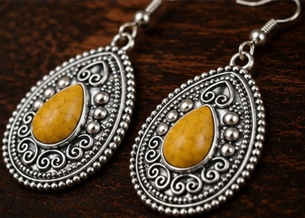 Golden Prairie Western Teardrop Earrings