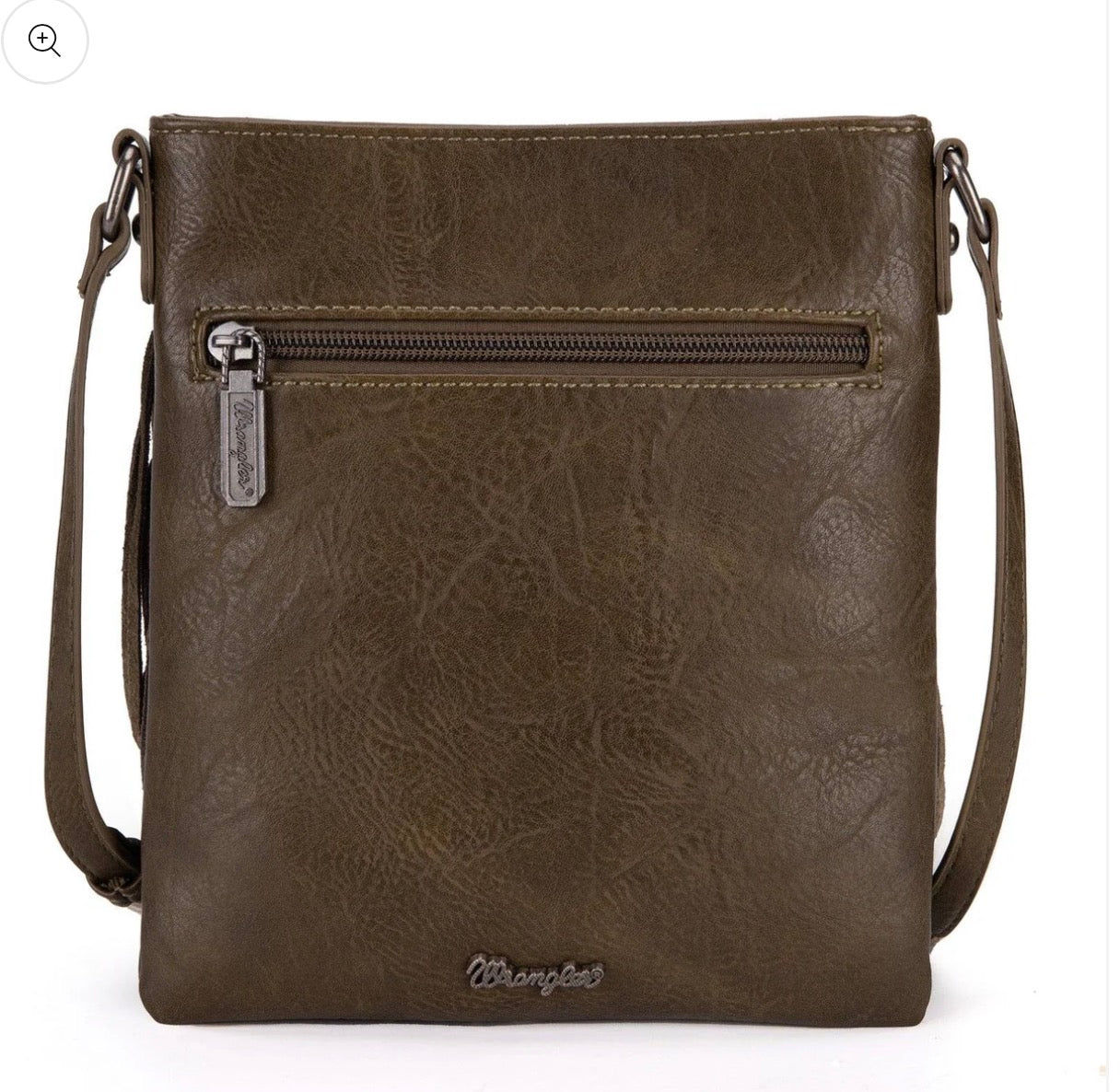 Wrangler Olive Brown - Fringe Denim Pocket Crossbody