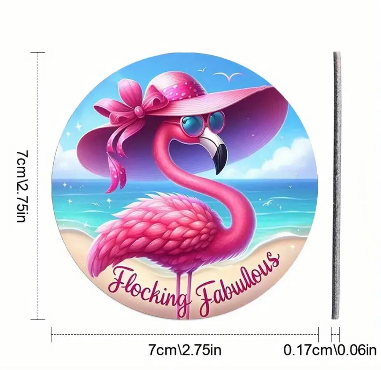 Flocking Fabulous Flamingo Silicone Car Coaster Set