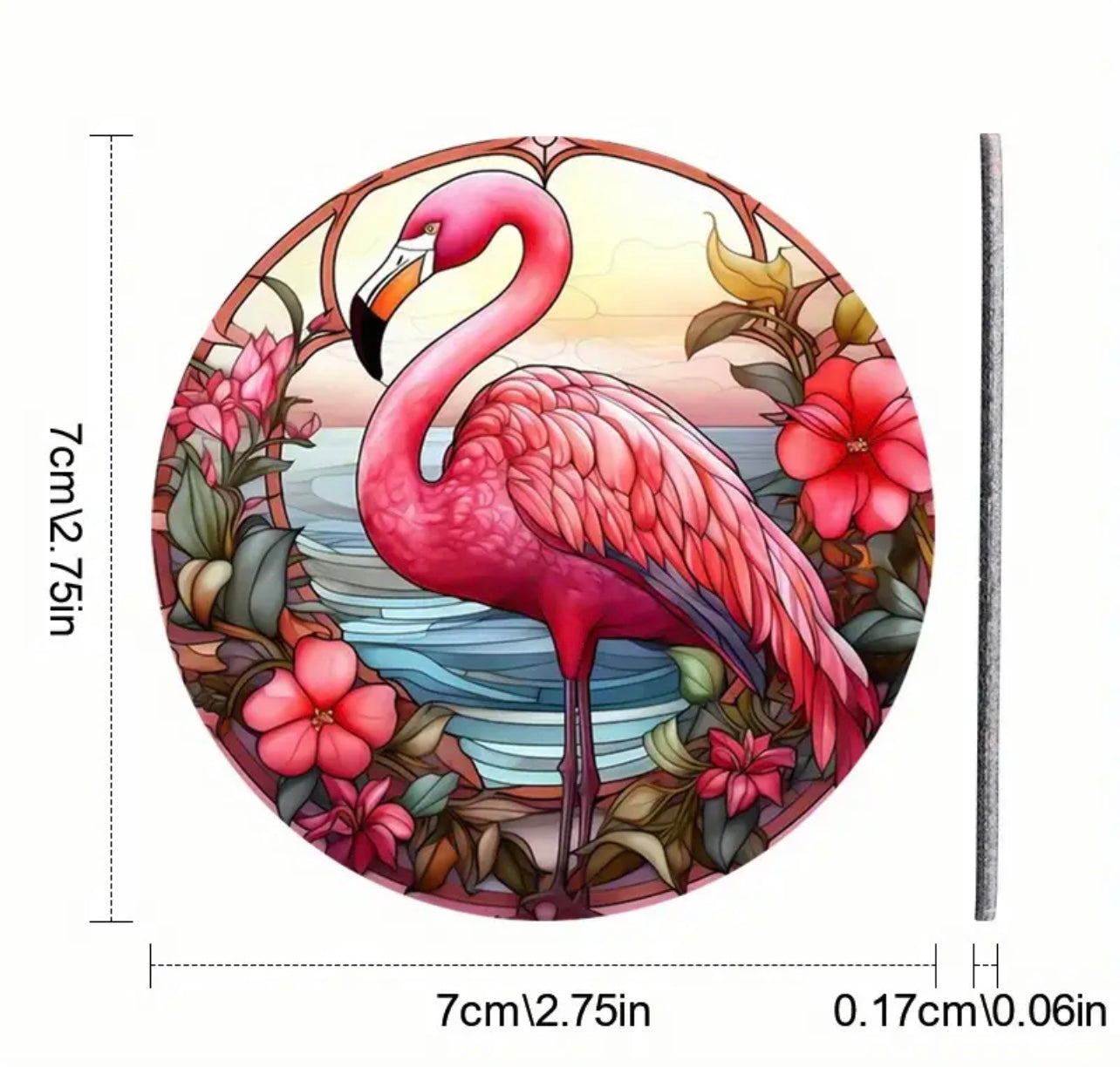 Tropical Flamingo Silicone Car Coaster Set