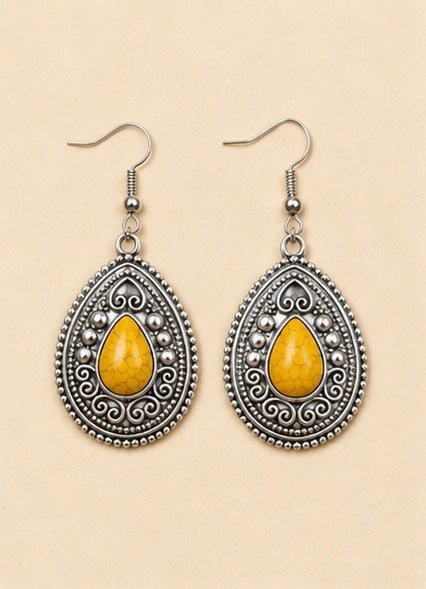 Golden Prairie Western Teardrop Earrings
