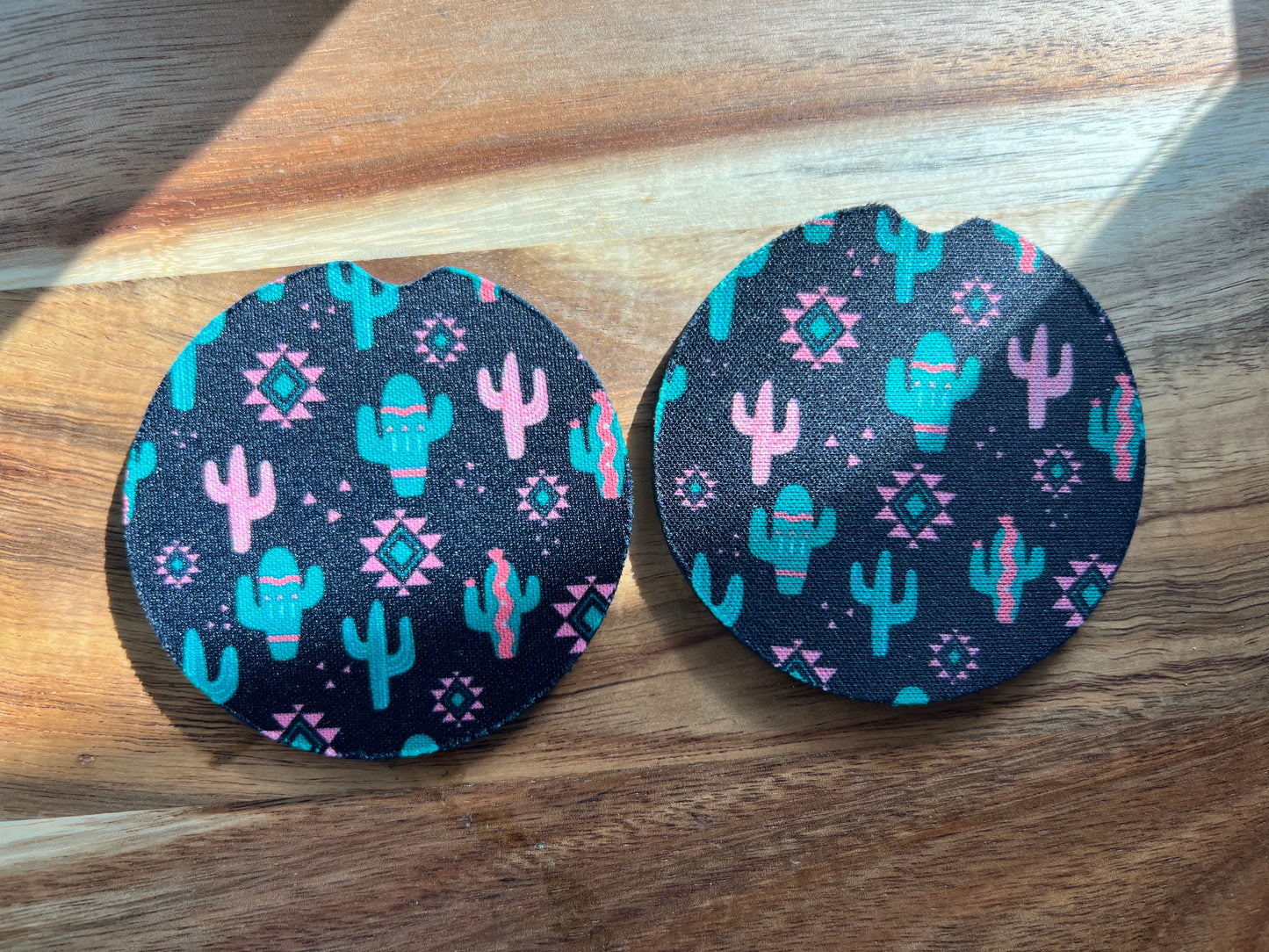 Cactus Neoprene Car Coaster Set