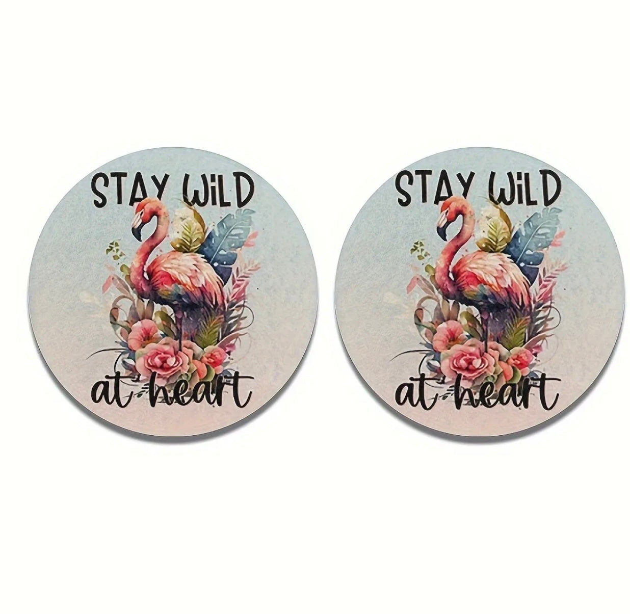 Stay Wild At heart Neoprene Car Coaster Set