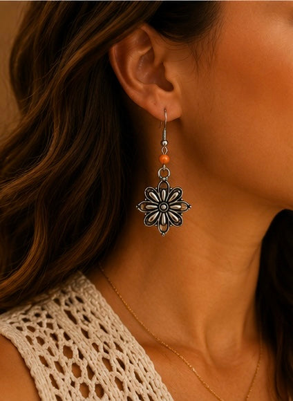 Rustic Bloom Western Dangle Earrings