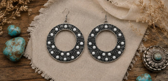Festival Medallion Hoop Earrings