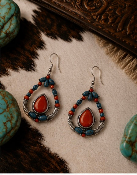Southwestern Teardrop Statement Earrings