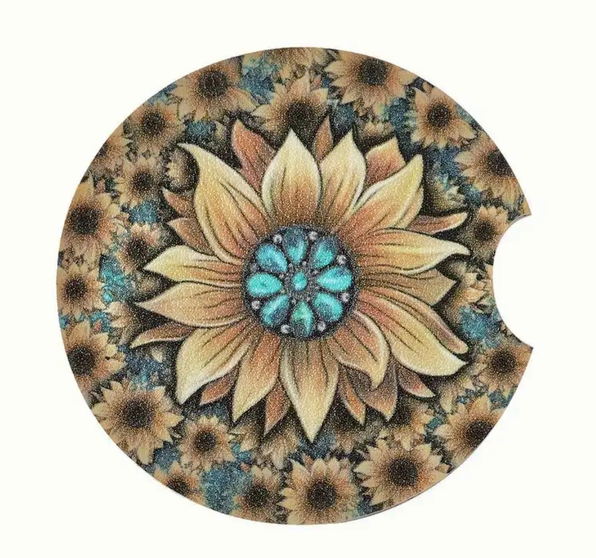 Sunflower - Silicone Car Coaster