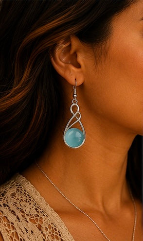 Sea Glass Silver - Drop Earrings