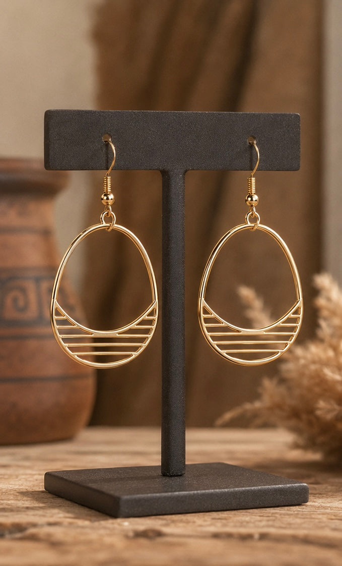 Sunset Line Rose Gold Dangle Earrings