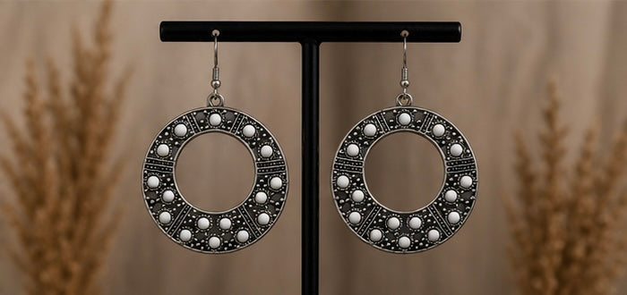Festival Medallion Hoop Earrings