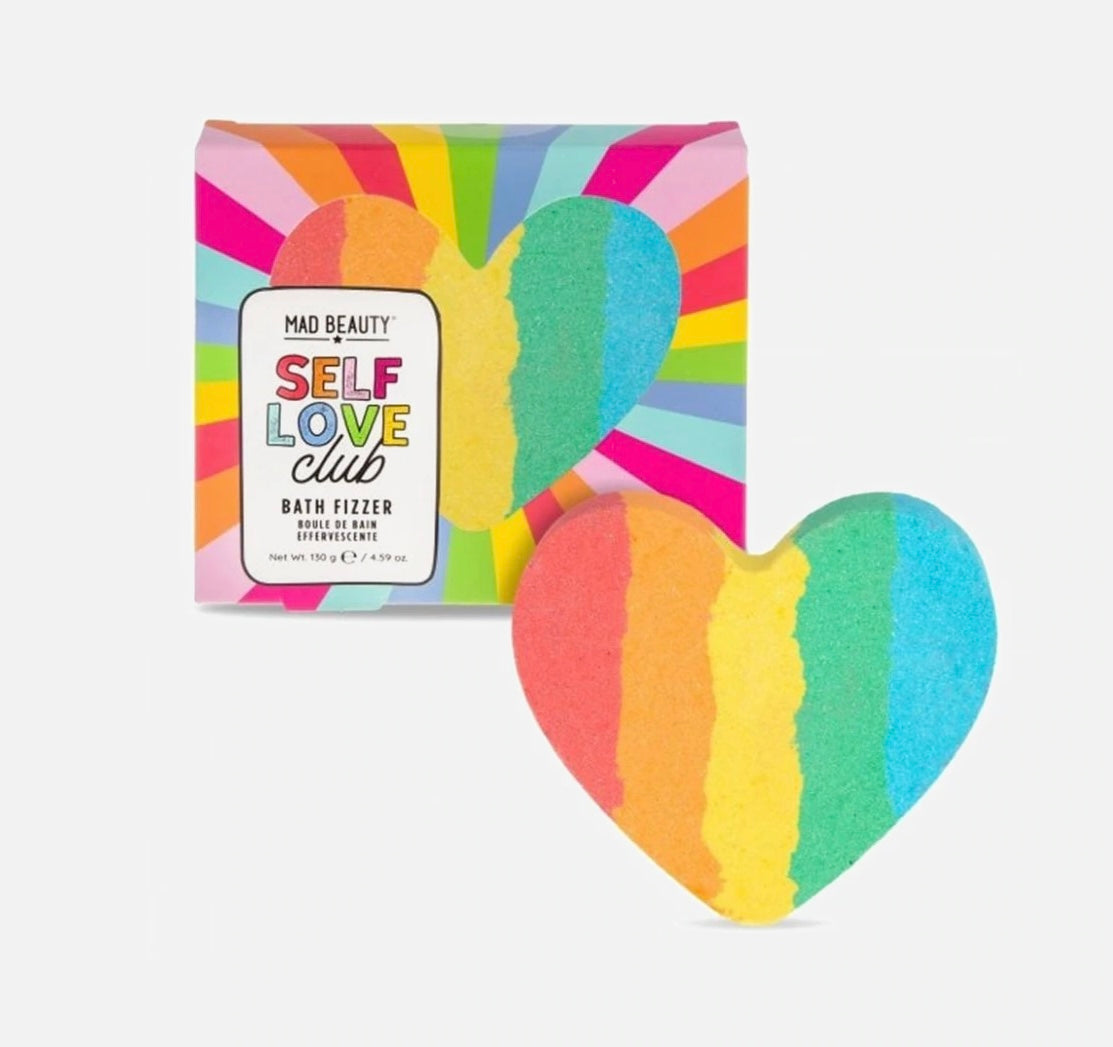 Rainbow Heart Bath Bomb | Self Love Club Bath Fizzer