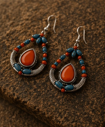 Southwestern Teardrop Statement Earrings