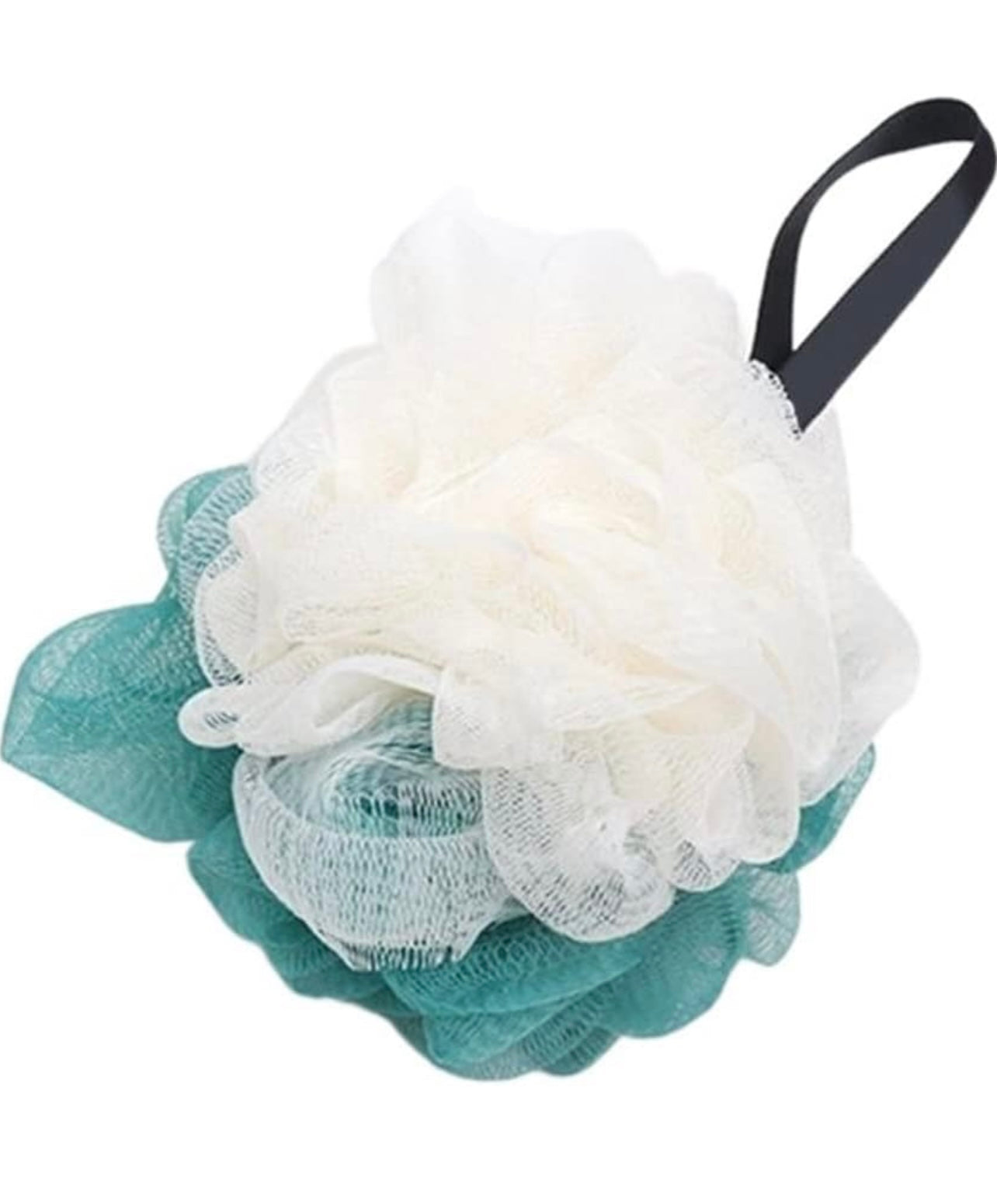 Green/White Bath Pouf Scrubber XL