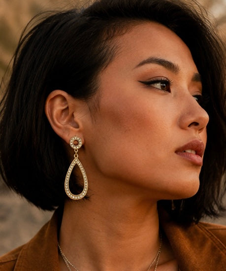 Glamour Glow Gold Teardrop Earrings