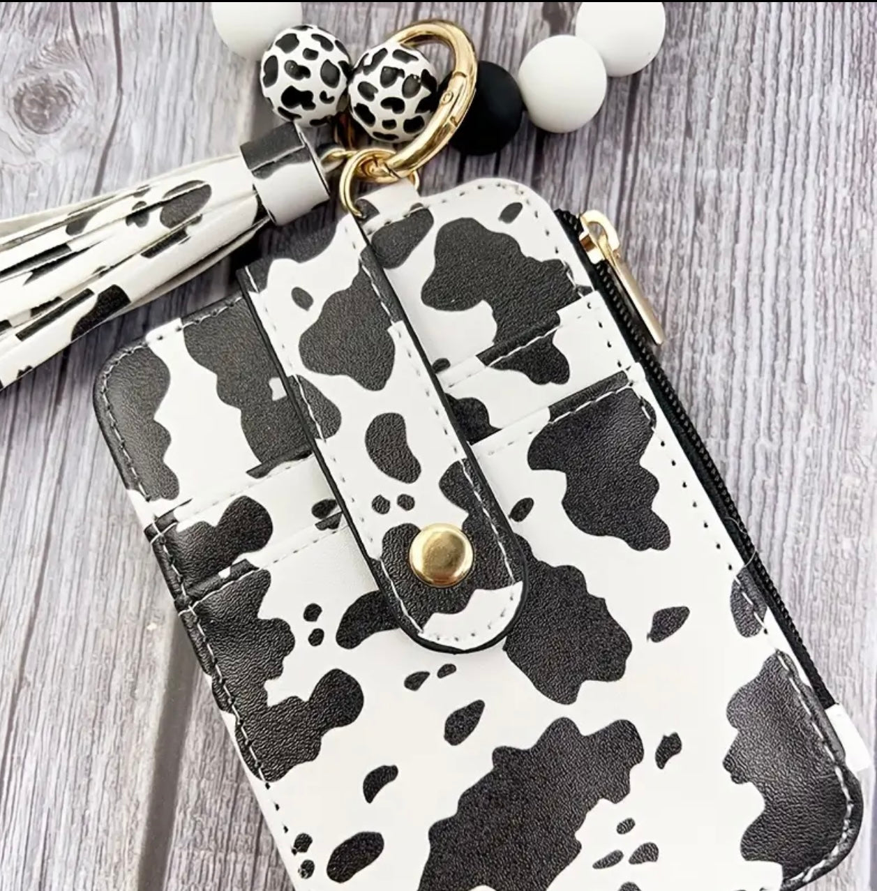 Western Print Wallet/Card Holder Keychain