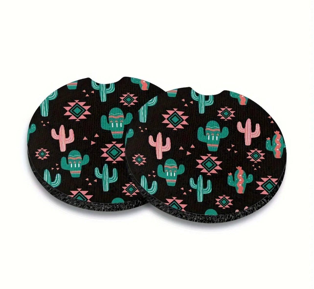 Cactus Neoprene Car Coaster Set