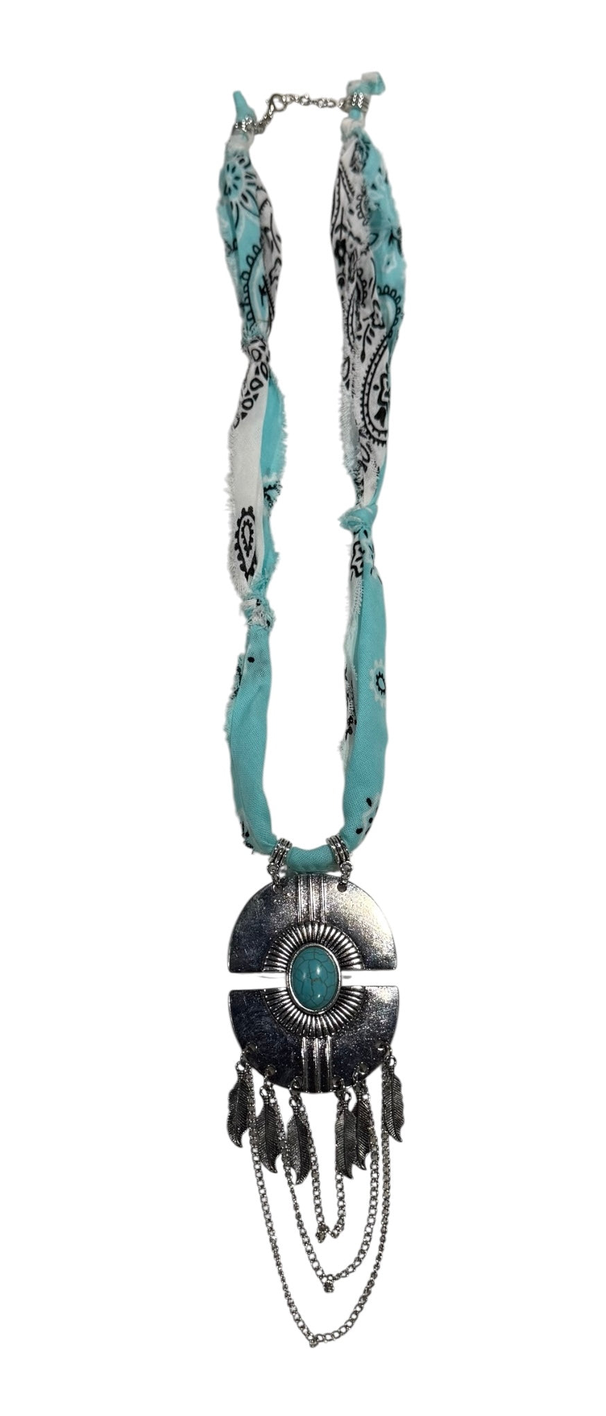 Bandana Statement Necklace – Boho Western Pendant Necklace