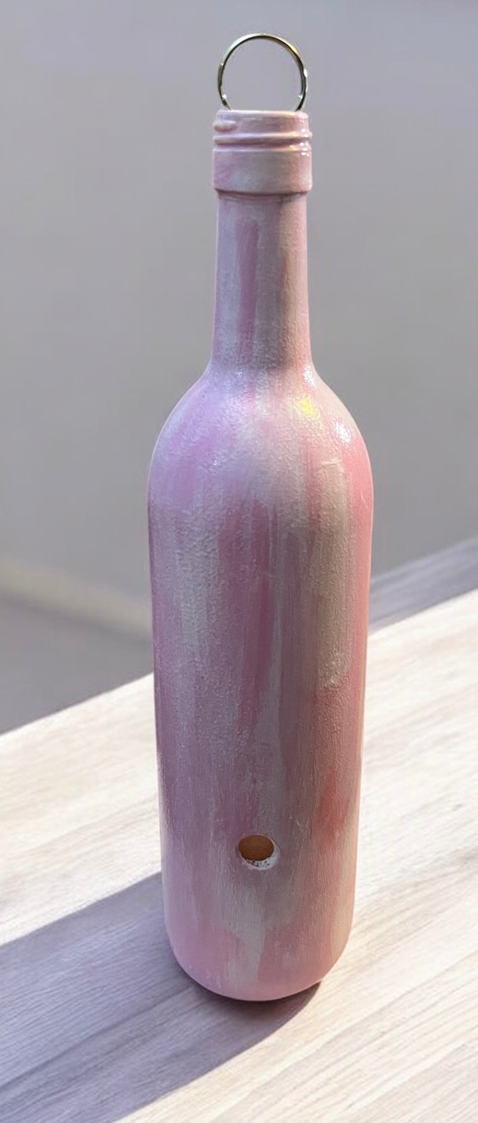 Hanging Wine Bottle Incense Burner - Pink, White