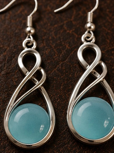 Sea Glass Silver - Drop Earrings