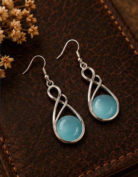 Sea Glass Silver - Drop Earrings