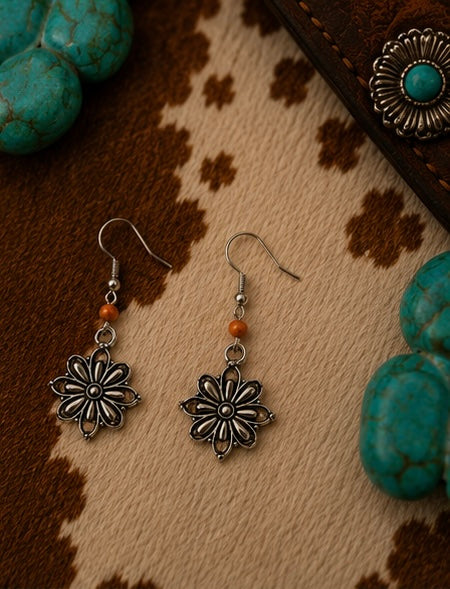 Rustic Bloom Western Dangle Earrings