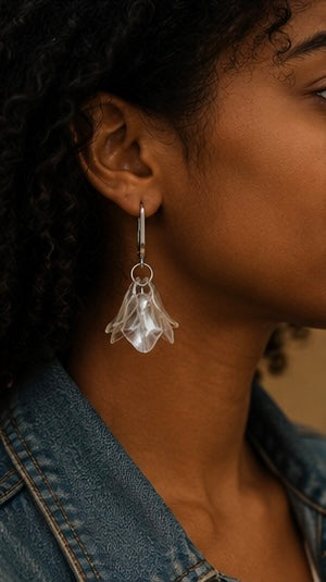 Iridescent Petal Hoop Earrings