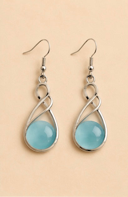 Sea Glass Silver - Drop Earrings
