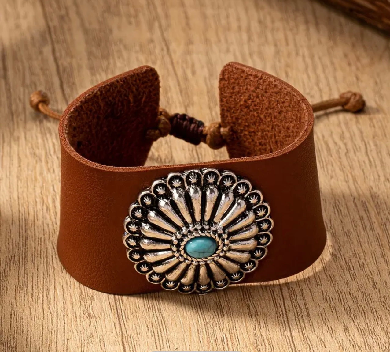 Adjustable Leather Cuff Bracelet