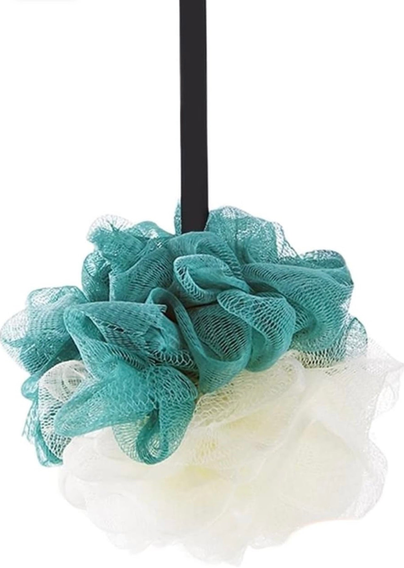 Green/White Bath Pouf Scrubber XL