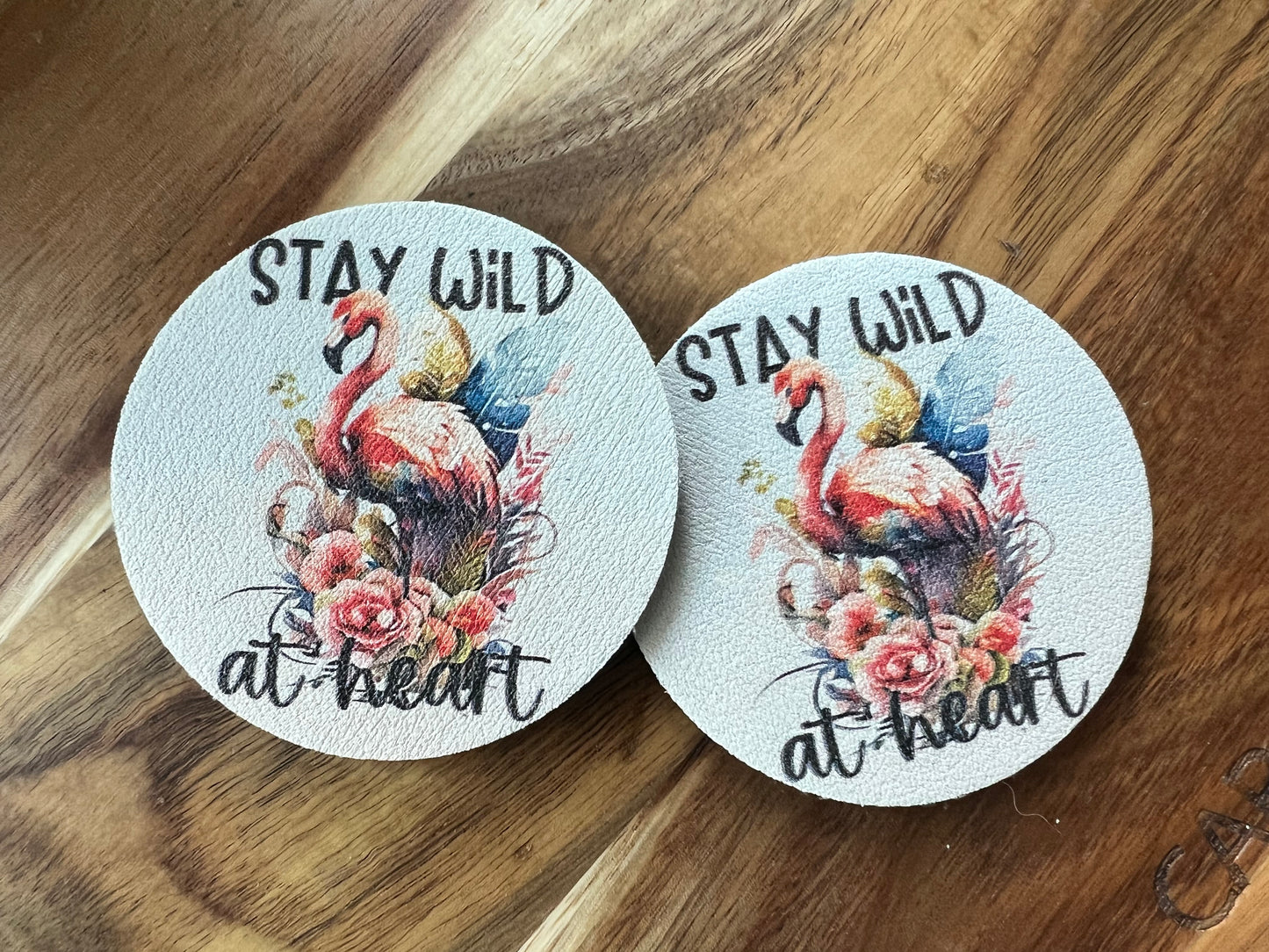 Stay Wild At heart Neoprene Car Coaster Set