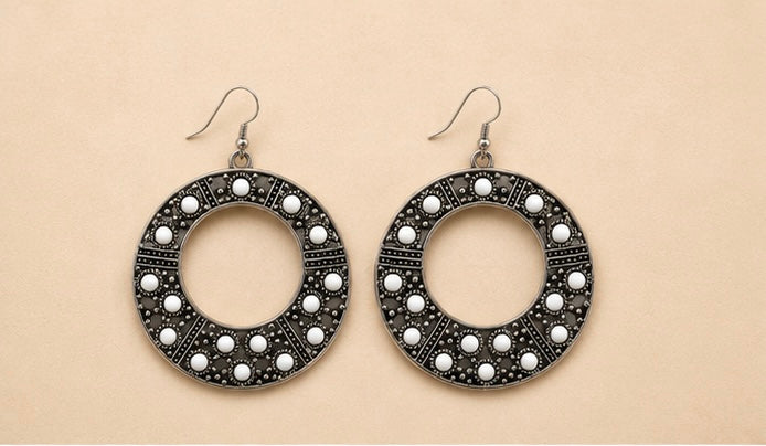 Festival Medallion Hoop Earrings