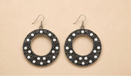 Festival Medallion Hoop Earrings