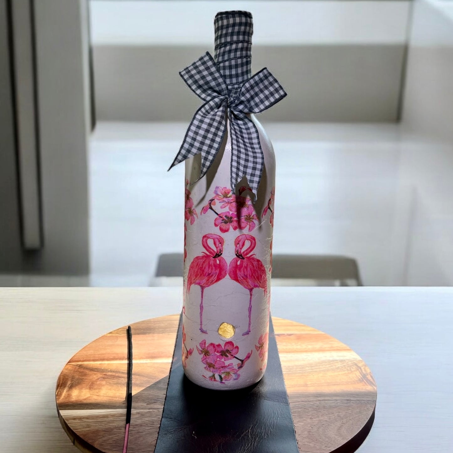 Wine Bottle Incense Burner - Pink Flamingo