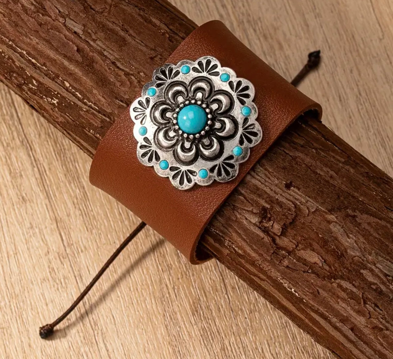 Adjustable Leather Cuff Bracelet