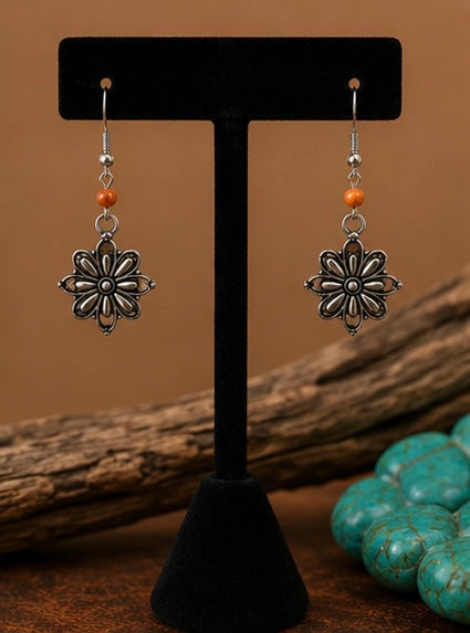 Rustic Bloom Western Dangle Earrings