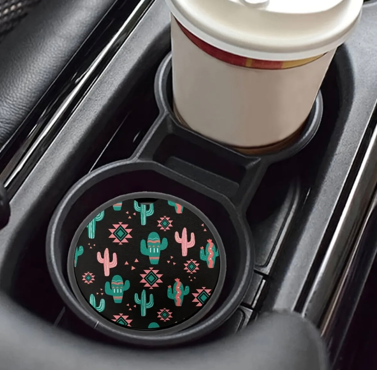 Cactus Neoprene Car Coaster Set