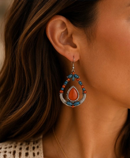 Southwestern Teardrop Statement Earrings