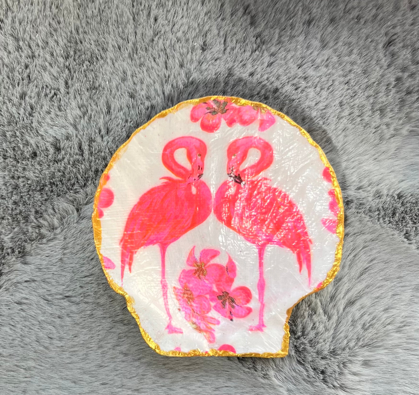 Shell Trinket Dish - Pink Flamingo