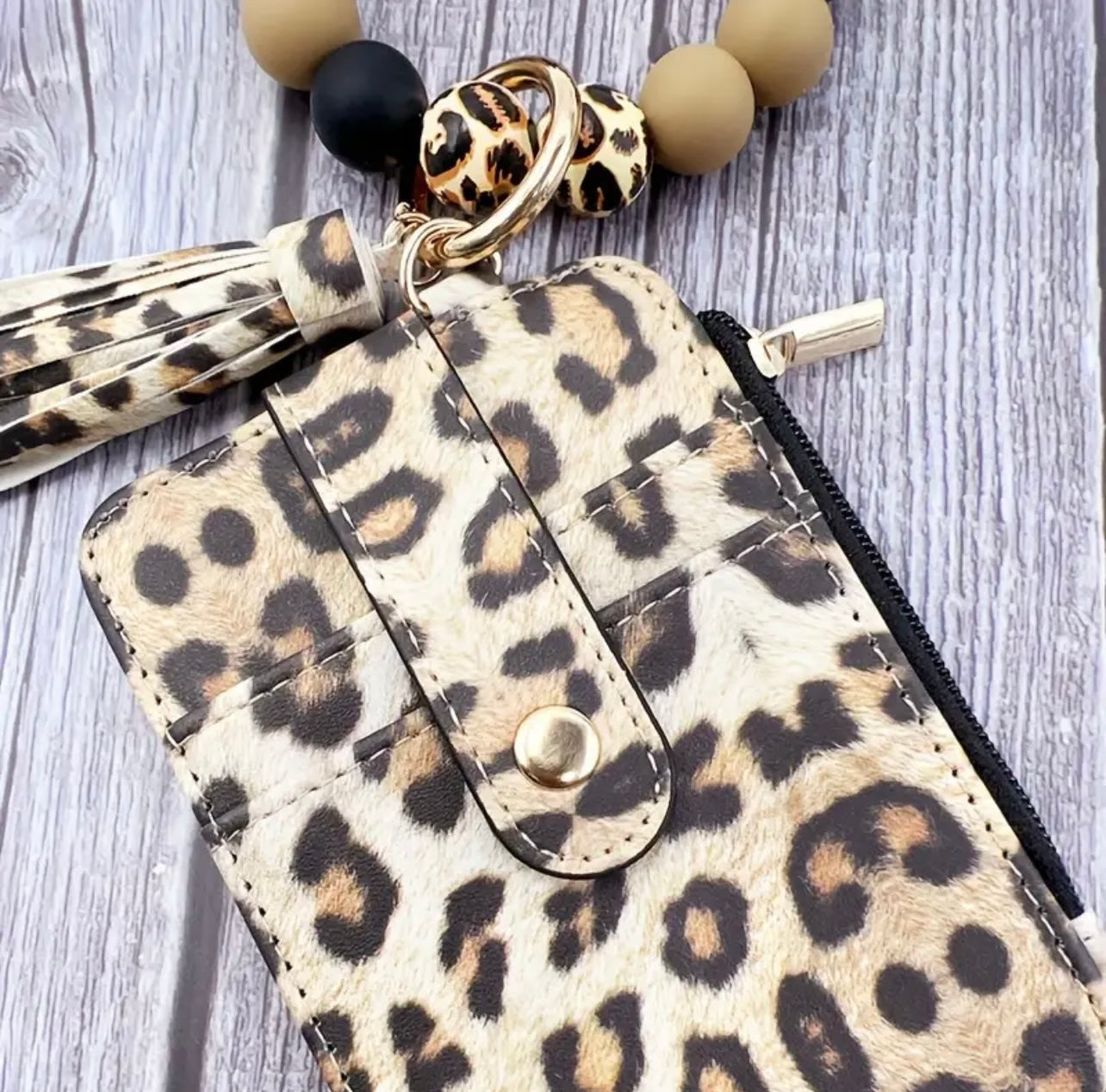 Western Print Wallet/Card Holder Keychain