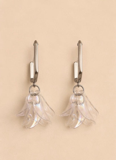 Iridescent Petal Hoop Earrings