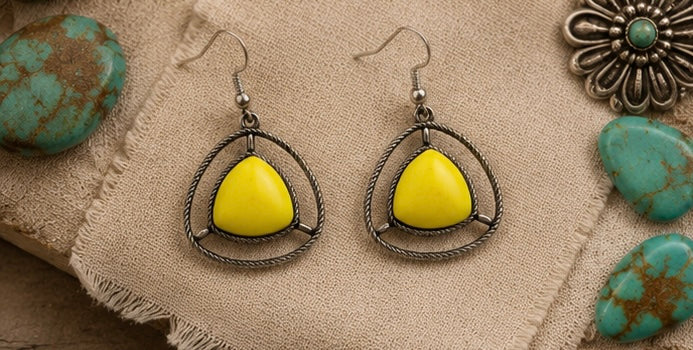 Sunburst Yellow - Drop Earrings