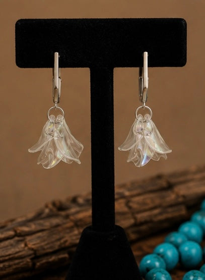 Iridescent Petal Hoop Earrings