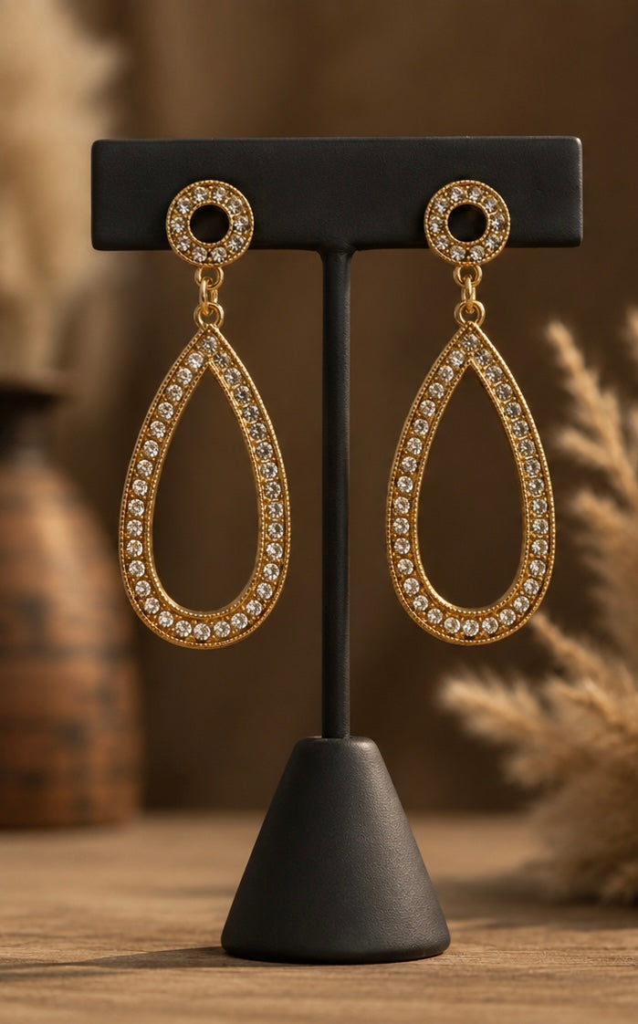 Glamour Glow Gold Teardrop Earrings