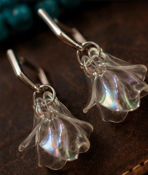 Iridescent Petal Hoop Earrings